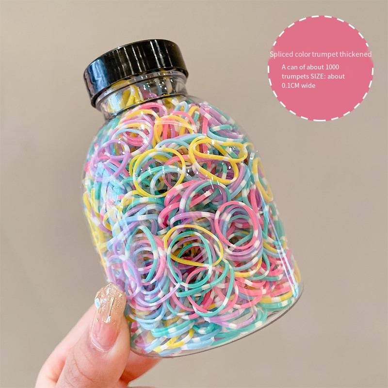 Hộp Set 1000 Dây Thun Buộc Tóc Nhiều Màu Cho Bé Trong Bình - SẢN PHẨM TREND