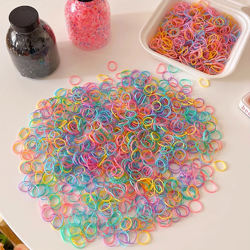 Hộp Set 1000 Dây Thun Buộc Tóc Nhiều Màu Cho Bé Trong Bình - SẢN PHẨM TREND