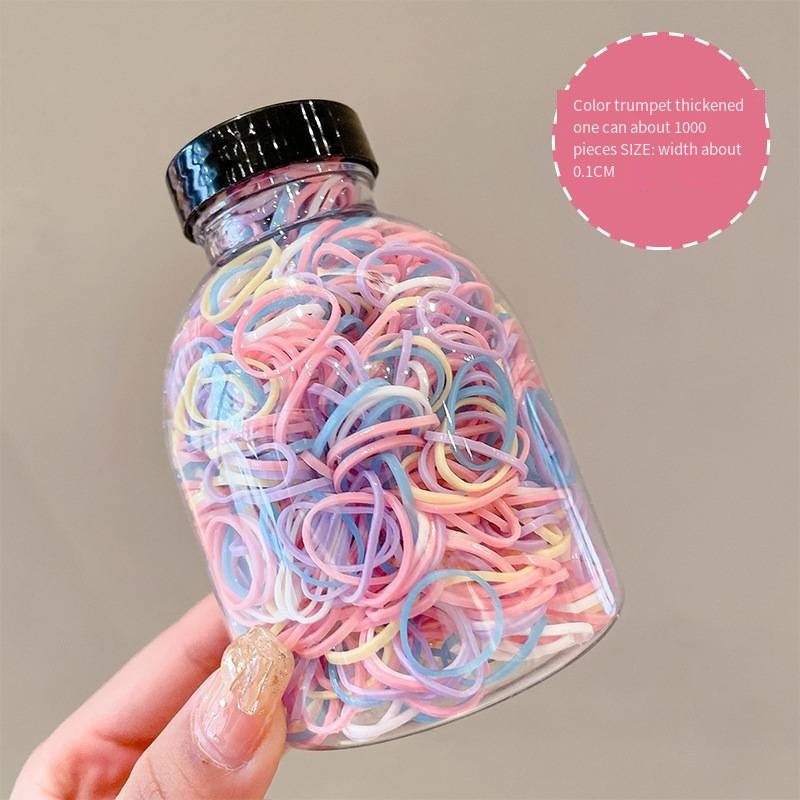 Hộp Set 1000 Dây Thun Buộc Tóc Nhiều Màu Cho Bé Trong Bình - SẢN PHẨM TREND