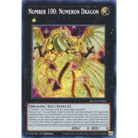 Thẻ bài Number 100: Numeron Dragon Secret Rare 1st Edition