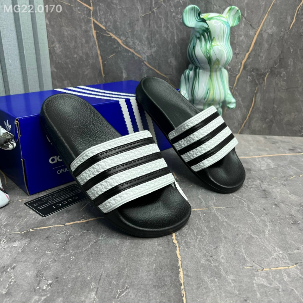 Dép nam adidas adilatte, dép quai ngang thể thao nam mẫu mới nhất 2023, đế cao su đúc hàng đẹp