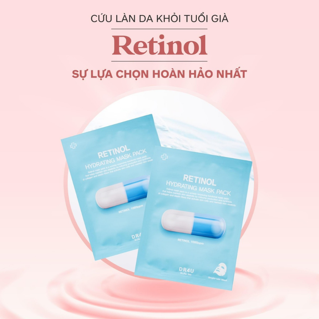 Mặt Nạ Dr4U Retinol & Glutathione Xóa Nhăn, Sáng Da, Đều Màu