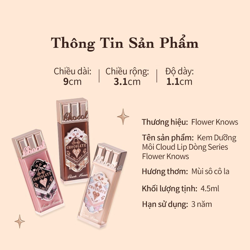 Son Môi Flower Knows Chocolate Lip Cream Mềm Mịn 4.5g