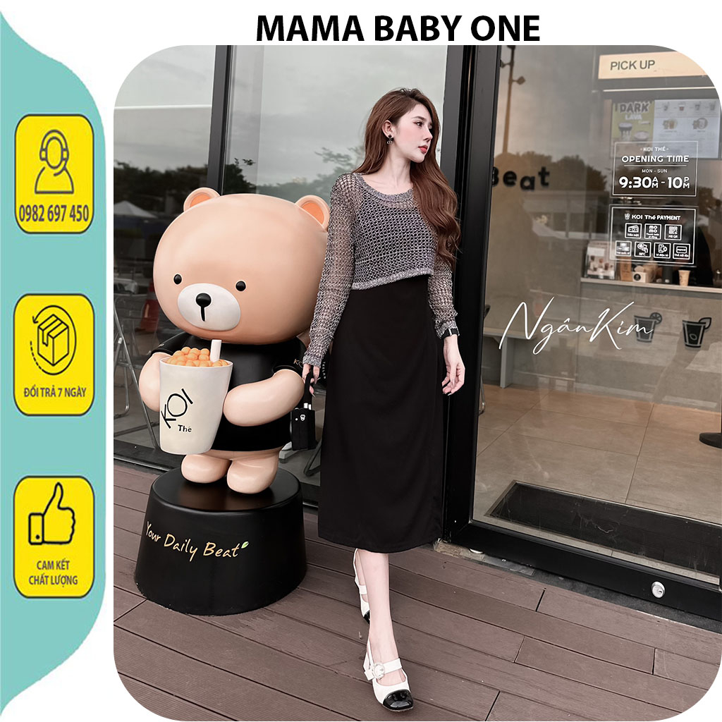 SET VÁY ĐẦM LEN MONGTOGI QUẢNG CHÂU CAO CẤP-ĐẦM BẦU THỜI TRANG HÀN PHONG CÁCH TRẺ TRUNG FRESIZE MẶC BẦU SAU SINH