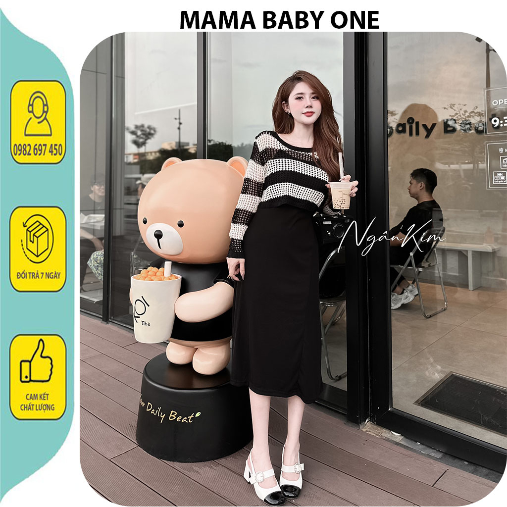 SET VÁY ĐẦM LEN MONGTOGI QUẢNG CHÂU CAO CẤP-ĐẦM BẦU THỜI TRANG HÀN PHONG CÁCH TRẺ TRUNG FRESIZE MẶC BẦU SAU SINH