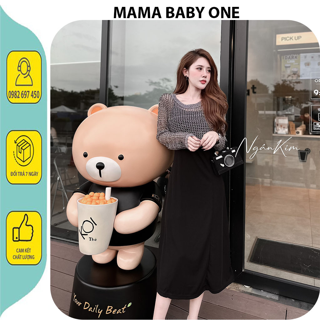 SET VÁY ĐẦM LEN MONGTOGI QUẢNG CHÂU CAO CẤP-ĐẦM BẦU THỜI TRANG HÀN PHONG CÁCH TRẺ TRUNG FRESIZE MẶC BẦU SAU SINH