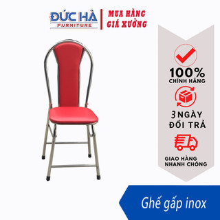 Ghế gấp Inox đệm đỏ