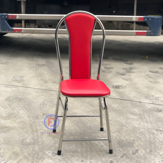 Ghế gấp Inox đệm da.