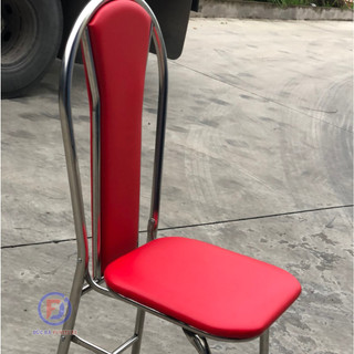 Ghế gấp Inox đệm da.