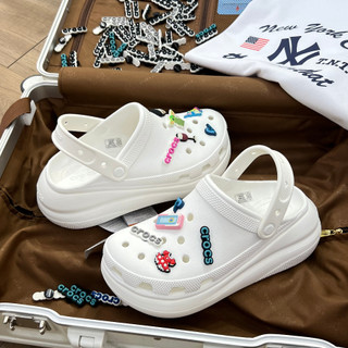 Giày clog unisex crocs crush classic - trắng - code : 207521-100