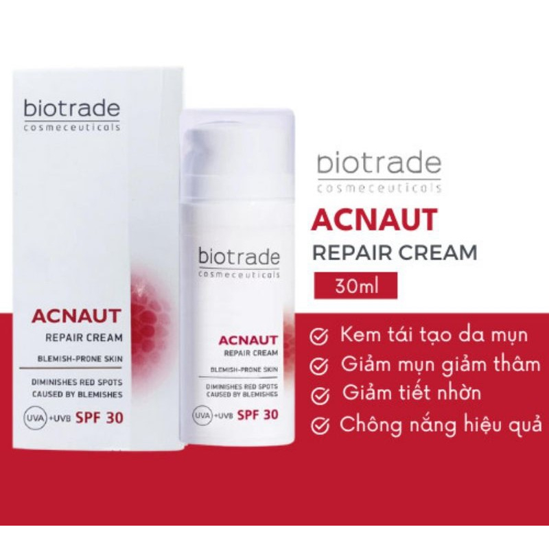 Kem Dưỡng Biotrade Acnaut Repair Cream - Chống Nắng Tái Tạo Sau Mụn 30ml