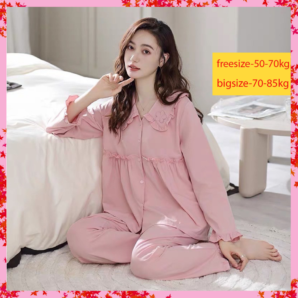 Bộ bầu - bộ sau sinh - ( LS - Thêu Bông - Dài ) - chất liệu Thung cotton Mềm - kiểu mới thời trang