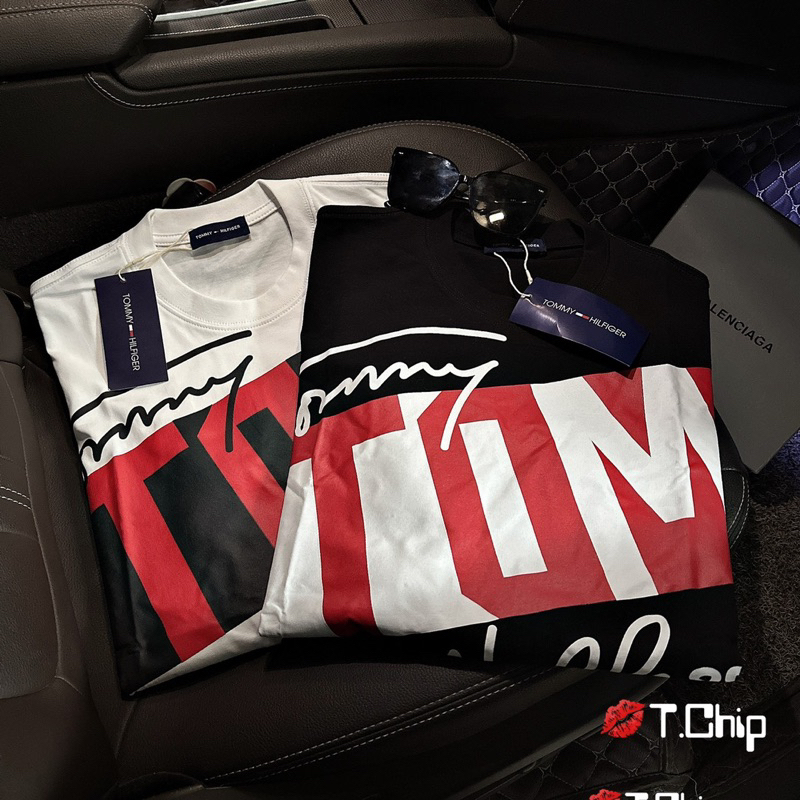 Áo phông siêu cấp Logo Tommy Hilfiger chữ ký . Hàng siêu cấp chất đẹp. Fom to rộng giấu quần mặc đôi thoải mái