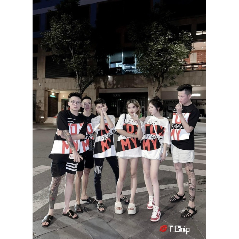 Áo phông siêu cấp Logo Tommy Hilfiger chữ ký . Hàng siêu cấp chất đẹp. Fom to rộng giấu quần mặc đôi thoải mái