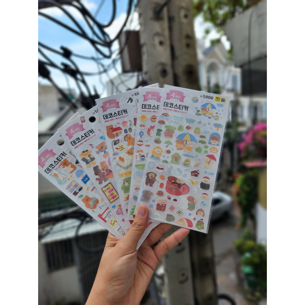 STICKER GẤU CUTE TRANG TRÍ 2023