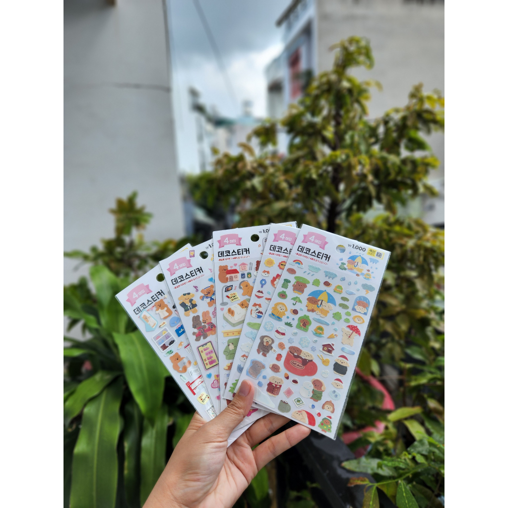 STICKER GẤU CUTE TRANG TRÍ 2023
