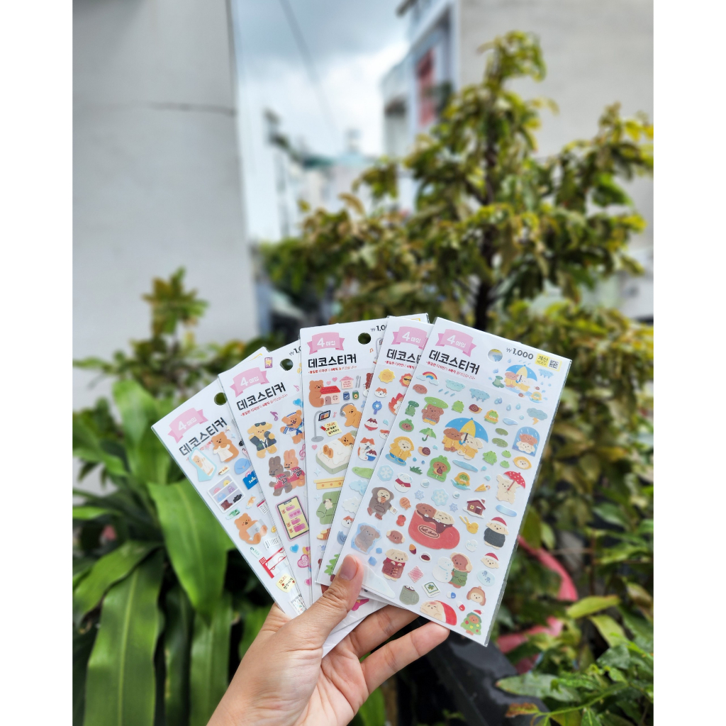 STICKER GẤU CUTE TRANG TRÍ 2023