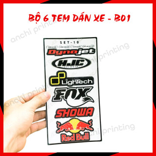 Tem decal dán xe logo redbull, showa, lightechhình dán sticker trang trí xe máy, xe điện, nón bảo hiểm-anchi printing