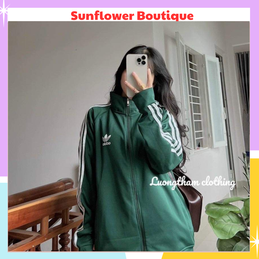 Áo khoác nỉ thêu logo adi.das, áo nỉ hoodie phối 3 sọc kẻ tay với đa dạng màu sắc