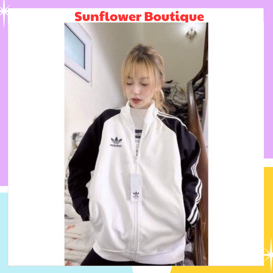 Áo khoác nỉ thêu logo adi.das, áo nỉ hoodie phối 3 sọc kẻ tay với đa dạng màu sắc