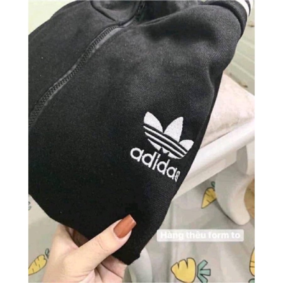 Áo khoác nỉ thêu logo adi.das, áo nỉ hoodie phối 3 sọc kẻ tay với đa dạng màu sắc