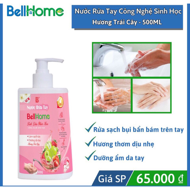 Nước Rửa Tay Công Nghệ Sinh Học Bell Home 500ML Hương Nước Hoa Nhập Khẩu Đức, Lành Tính An Toàn Cho Da Tay