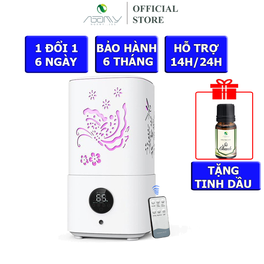 Máy Xông Tinh Dầu Hồ Điệp Nga My Dung Tích 2.5 L Tặng 1 Tinh Dầu Đèn Led Phun Sương Tạo Âm Trong Phòng Điều Hòa