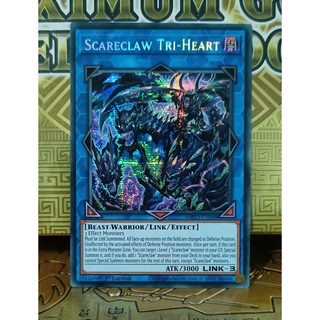 Scareclaw Tri-Heart - MP23-EN088 - Prismatic Secret Rare [Thẻ bài Yugioh]
