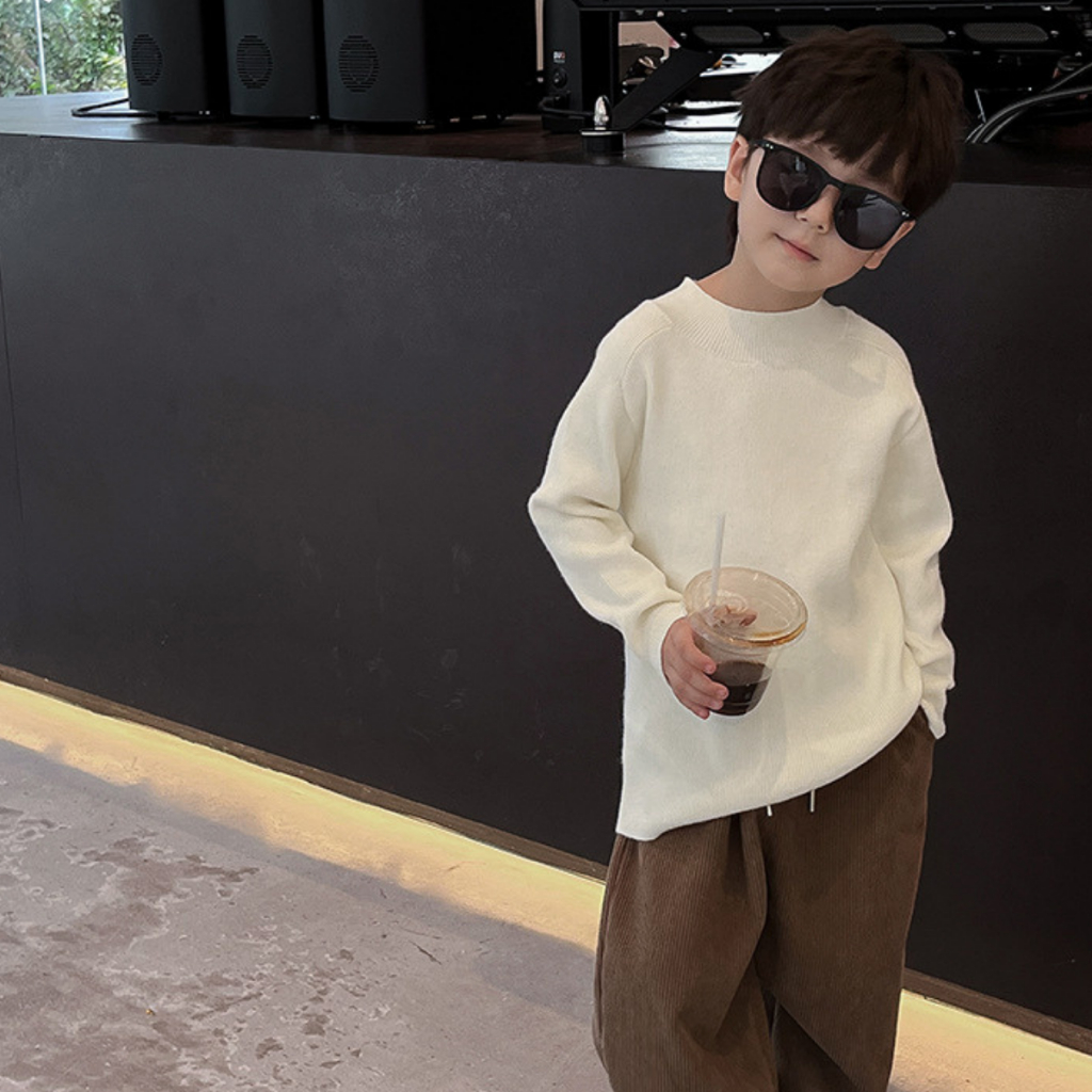Áo Len Chất Mềm Mịn Cổ Cao Dáng Vừa Cho Bé Trai Và Bé Gái