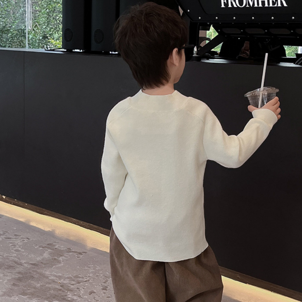 Áo Len Chất Mềm Mịn Cổ Cao Dáng Vừa Cho Bé Trai Và Bé Gái