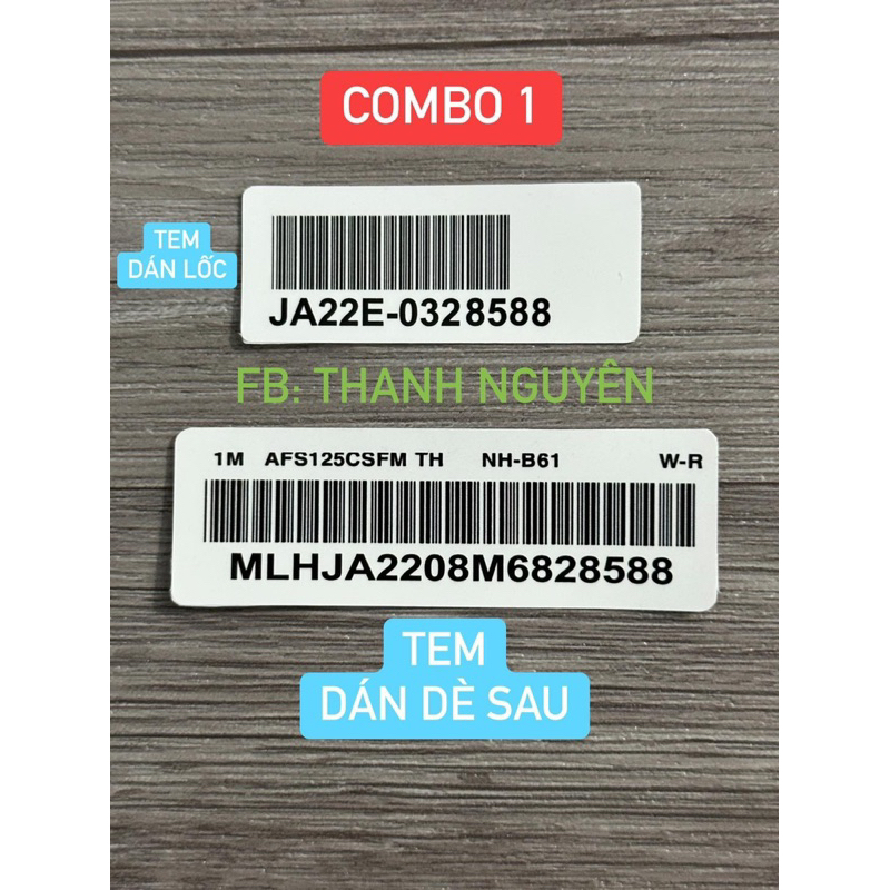 Tem mã vạch - tem qr w125i 2018 - 2022