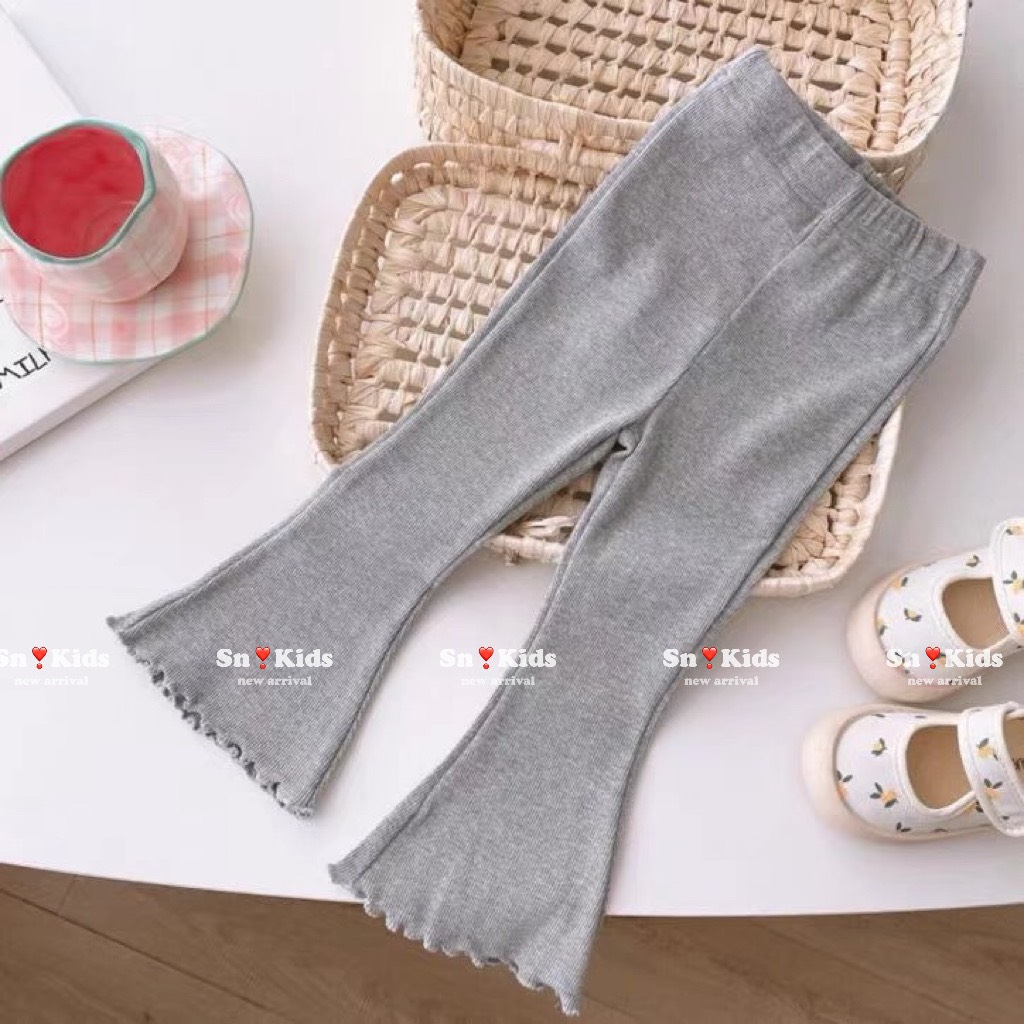 Quần dài cho bé gái , sét quần tăm ống loe dày dặn sành điệu cho bé gái 10-30kg