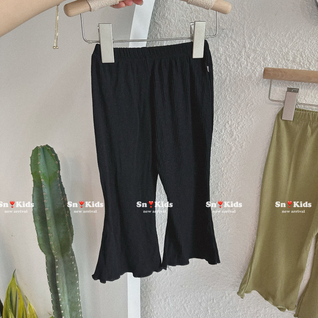 Quần dài cho bé gái , sét quần tăm ống loe dày dặn sành điệu cho bé gái 10-30kg