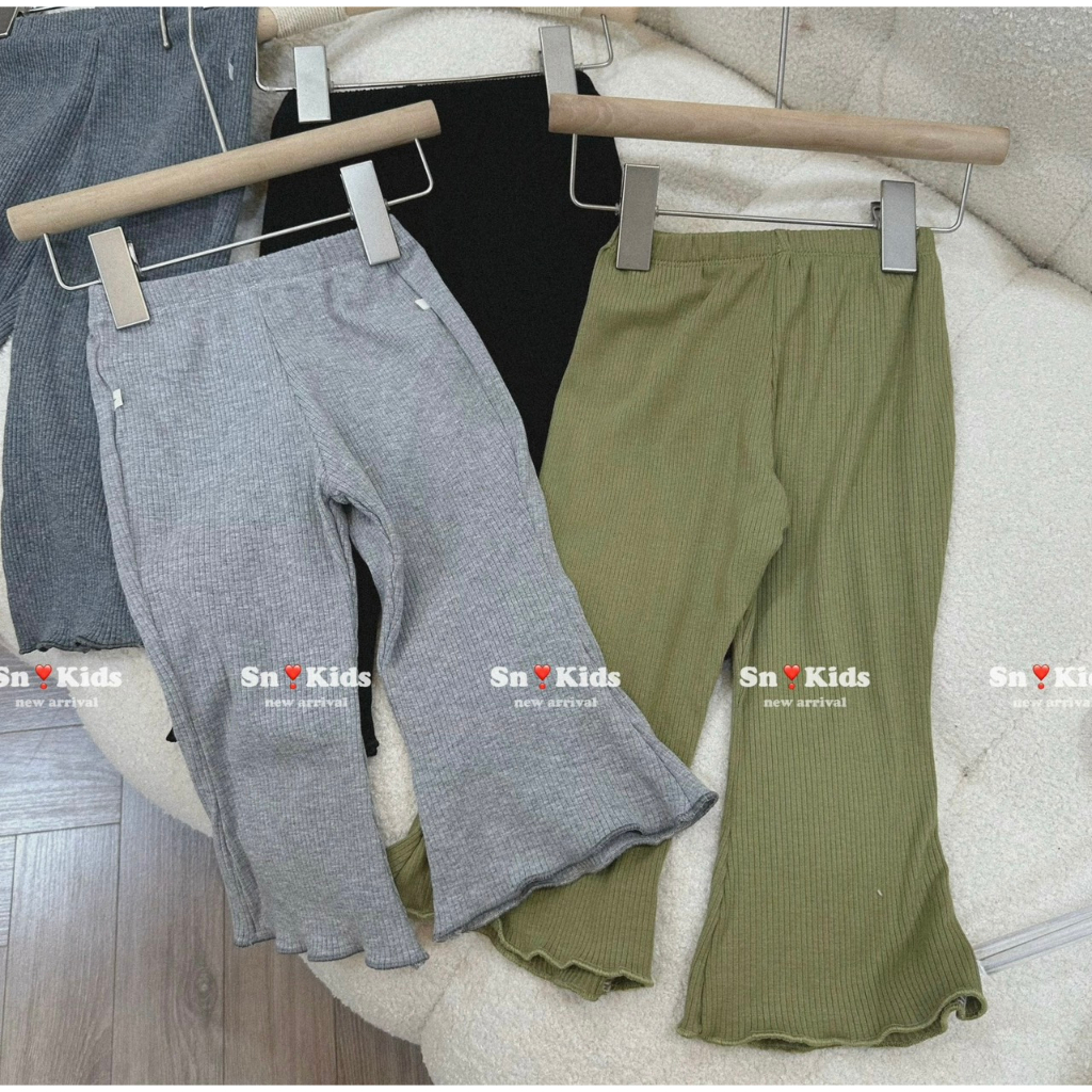Quần dài cho bé gái , sét quần tăm ống loe dày dặn sành điệu cho bé gái 10-30kg