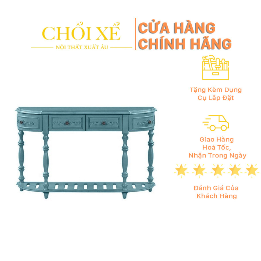 Kệ Canora Ailanny 52 Inch Console Blue Vintage- Chổi Xể