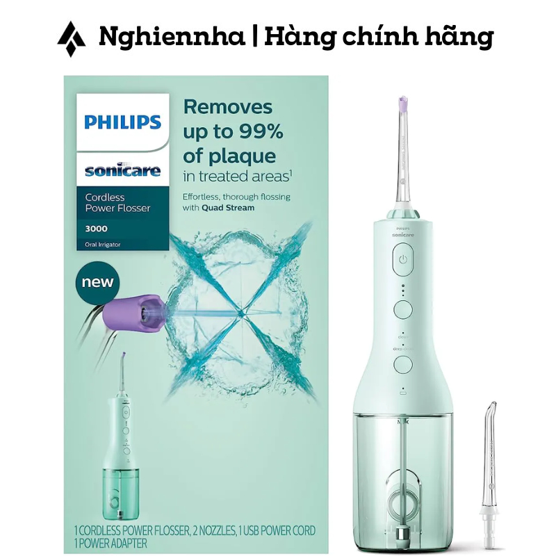Máy Tăm Nước PHILIPS SONICARE HX3806, Công Nghệ Làm Sạch Sâu, 3 Cường Độ, BH 12 Tháng, Hàng Chính Hãng, Nghiennha_99