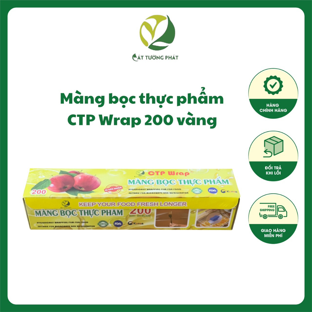 Màng bọc thực phẩm Hàn Quốc CTP Wrap 200 ( hộp vàng)