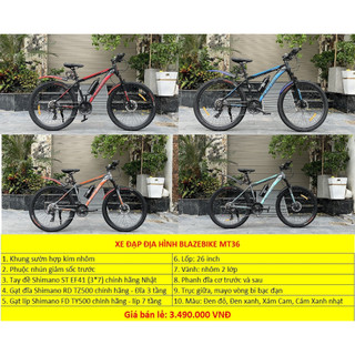 Xe đạp địa hình khung nhôm Blazebike MT36, tặng Full phụ kiện đi kèm