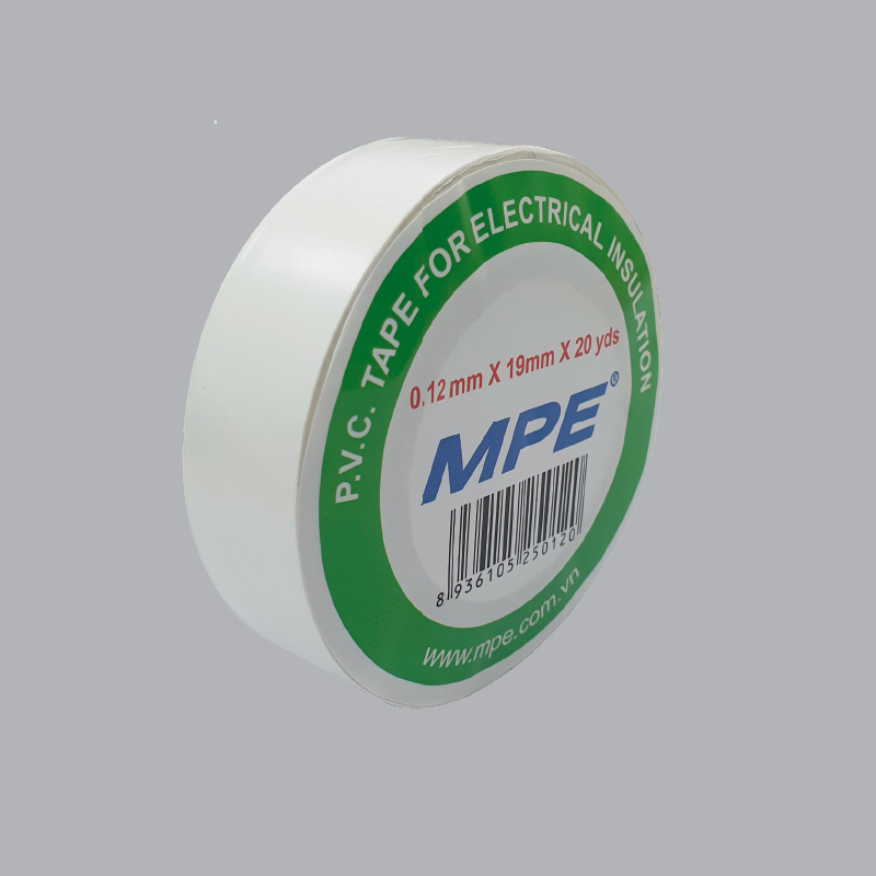 CÂY 10 CUỘN - BĂNG KEO ĐIỆN MPE 20 YARD MÀU TRẮNG, ĐEN - TUANKHANGELECTRIC