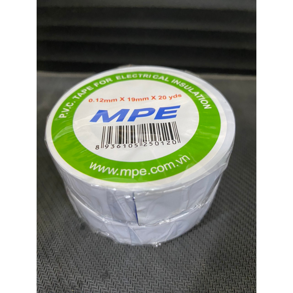 CÂY 10 CUỘN - BĂNG KEO ĐIỆN MPE 20 YARD MÀU TRẮNG, ĐEN - TUANKHANGELECTRIC