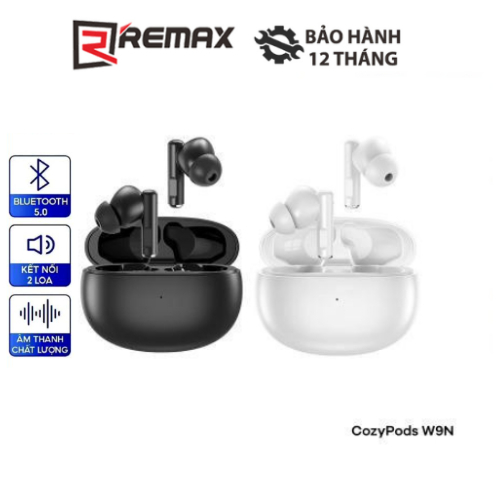 Tai Nghe Bluetooth True Wireless Remax CozyPods W9N Chống Ồn Chủ Động ANC Và Mic Khử Ồn Chuẩn ENC Bluetooth 5.3