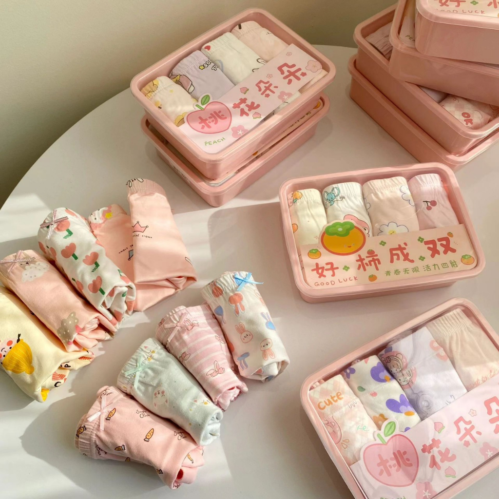 Set 3 chiếc quần lót cho bé chip bé gái đáng yêu chất thun cotton thoáng khí