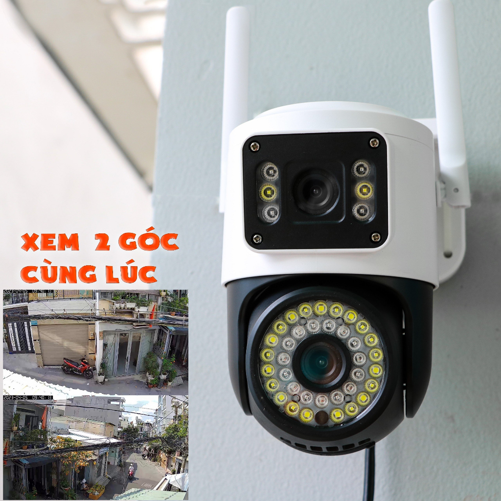 Camera IP Yoosee 2 MẮT XEM 2 MÀN HÌNH cùng lúc 5.0MPX xoay 360 độ,xem đêm có màu, hỗ trợ đàm thoại 2 chiều, BH 1 NĂM