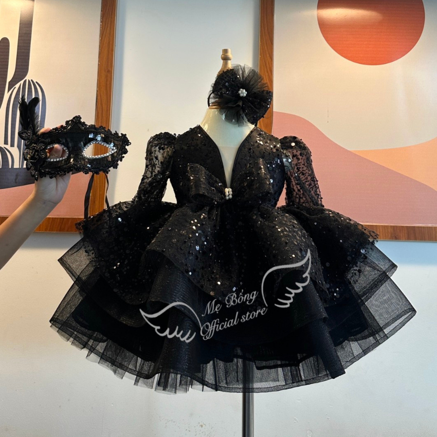 Váy Thiết Kê Cho Bé Gái - Váy Kim Sa Cho Trẻ Em - Đầm Thiết Kế Cao Cấp- Mẹ Bông