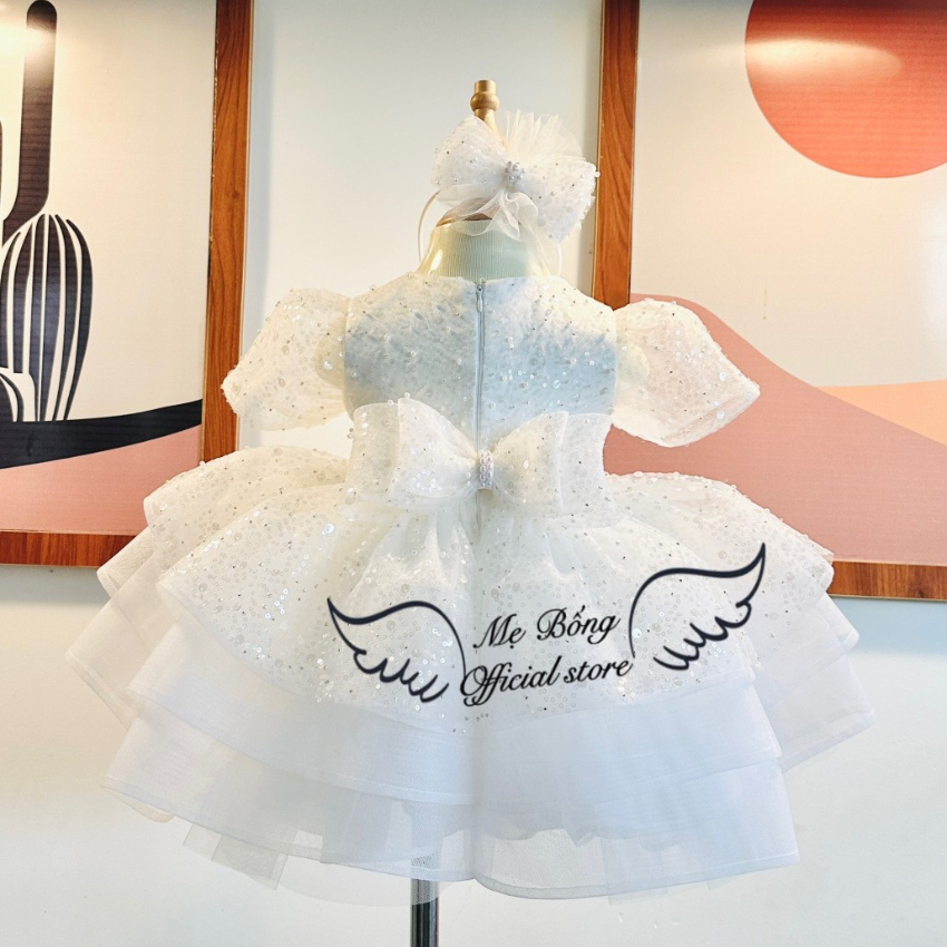Váy Thiết Kê Cho Bé Gái - Váy Kim Sa Cho Trẻ Em - Đầm Thiết Kế Cao Cấp- Mẹ Bông