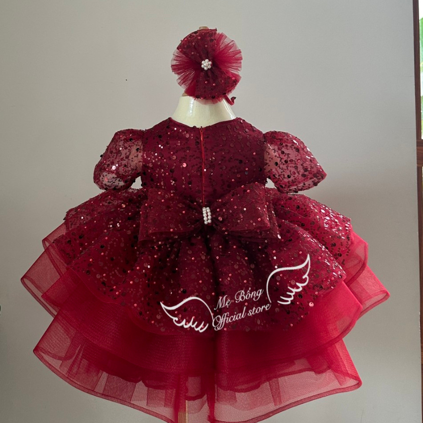 Váy Thiết Kê Cho Bé Gái - Váy Kim Sa Cho Trẻ Em - Đầm Thiết Kế Cao Cấp- Mẹ Bông