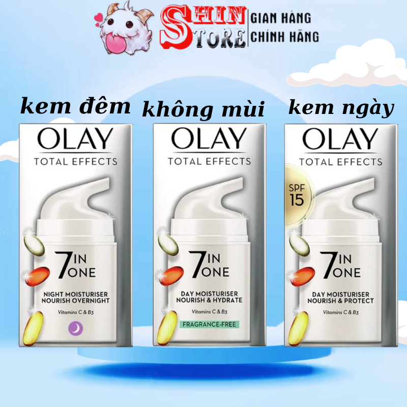 Kem Dưỡng Olay Total Effects 7 In 1 Ngày và Đêm dưỡng da, tái tạo và làm đẹp da một cách tối ưu, chống lão hóa 50ml | BigBuy360 - bigbuy360.vn