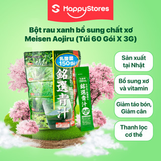 Bột Rau Xanh Bổ Sung Chất Xơ làm sáng da Meisen Aojiru (60 Gói X 3G) Hàng chuẩn Nhật Bản