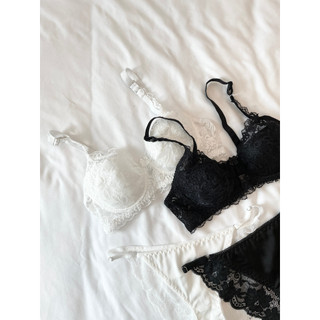 Bộ đồ lót ren có gọng, mút mỏng - quần lụa phối ren - Donna mix lụa 01