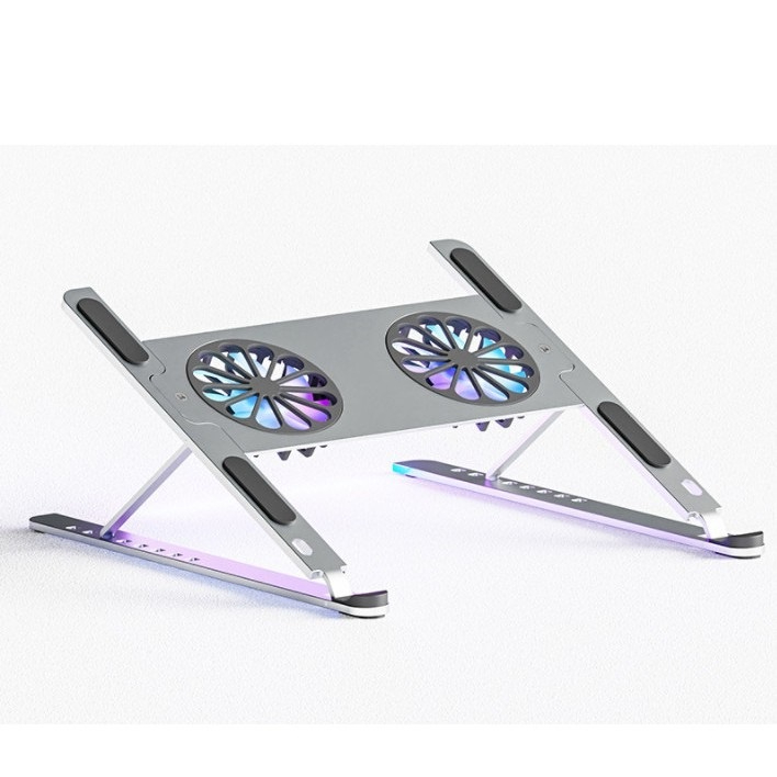 Giá Đỡ Laptop, Macbook P11F Đế Tản Nhiệt Kê Laptop Quạt Led RGB 8 Mức Chỉnh Độ Cao, Đế Kê Laptop Nhô